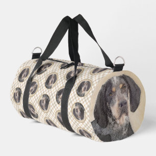 Sac De Sport Peinture sur papier bleu avec marquages Chien Art