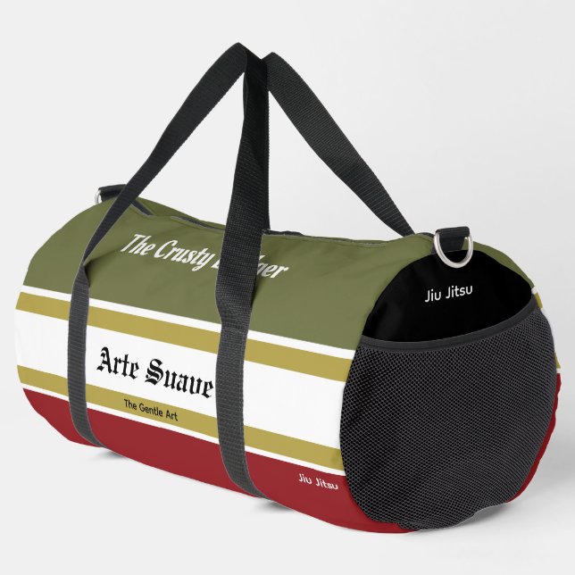 Sac De Sport Personnalisé BJJ Arte Suave Jiu Jitsu Rouge Vert (Coin droit)