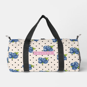 Sac De Sport Personnalisé bleu points vintage mignon