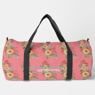 Sac De Sport Personnaliser florale Boho moderne rose