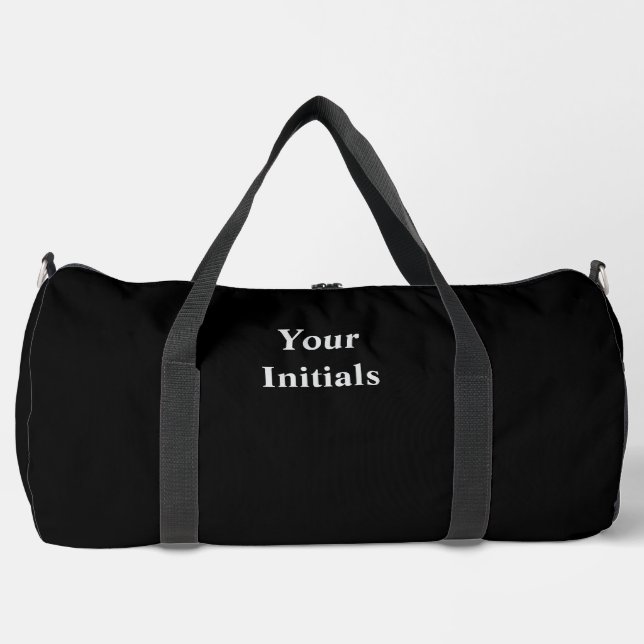 Sac De Sport Personnalisez Avec Vos Initiales Jet Black (Recto)