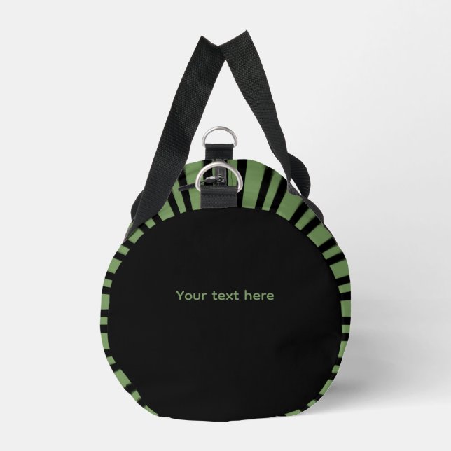 Sac De Sport Petit motif personnalisé bandes vert noir (Gauche)