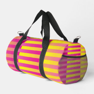 Sac De Sport Petit motif rayé orange jaune rose