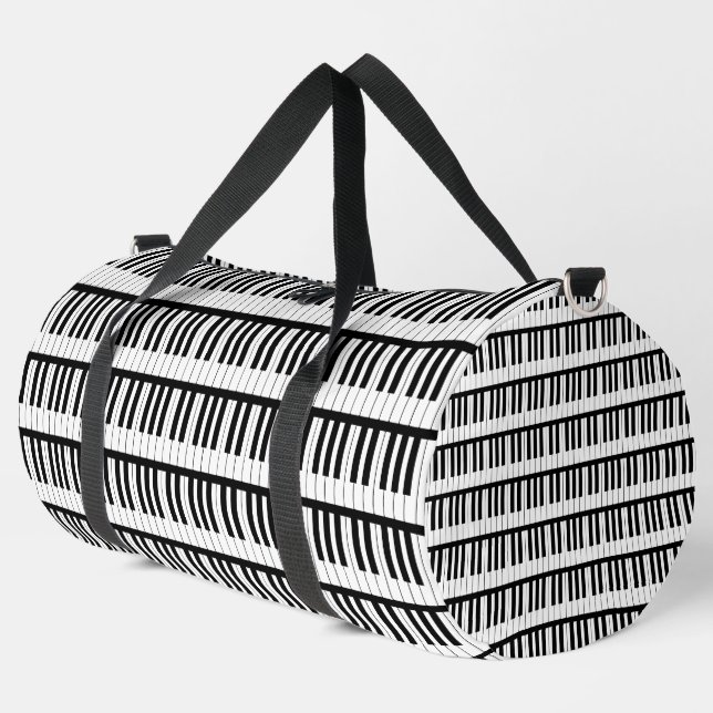 Sac De Sport Piano Instrument de musicien noir et blanc (Coin gauche)