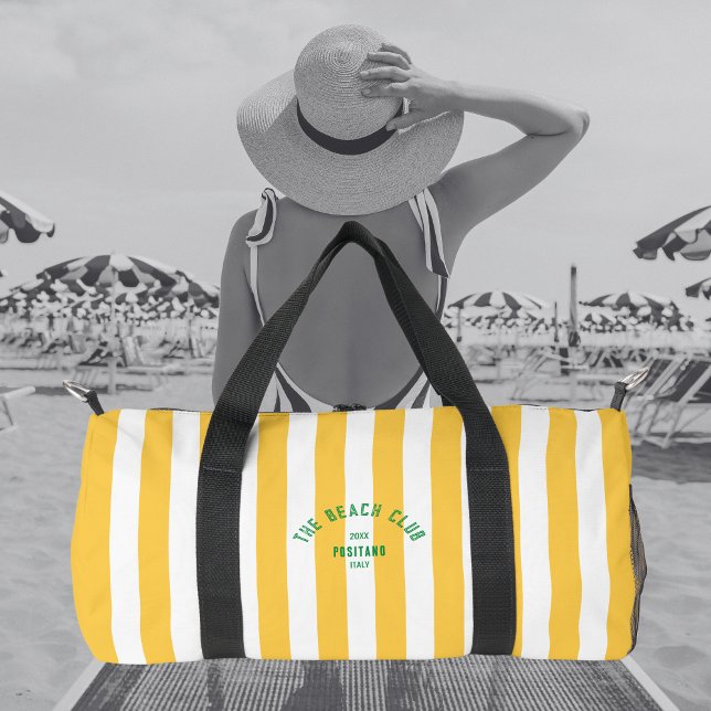 Sac De Sport Plage Club Crest Cabana Jaune Striogramme (Créateur téléchargé)