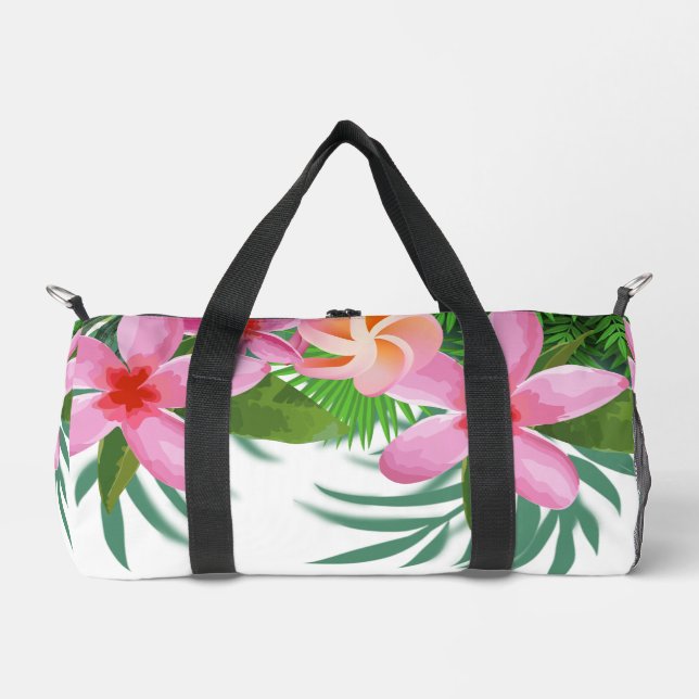 Sac De Sport Plumeria rose tropicale (Recto)