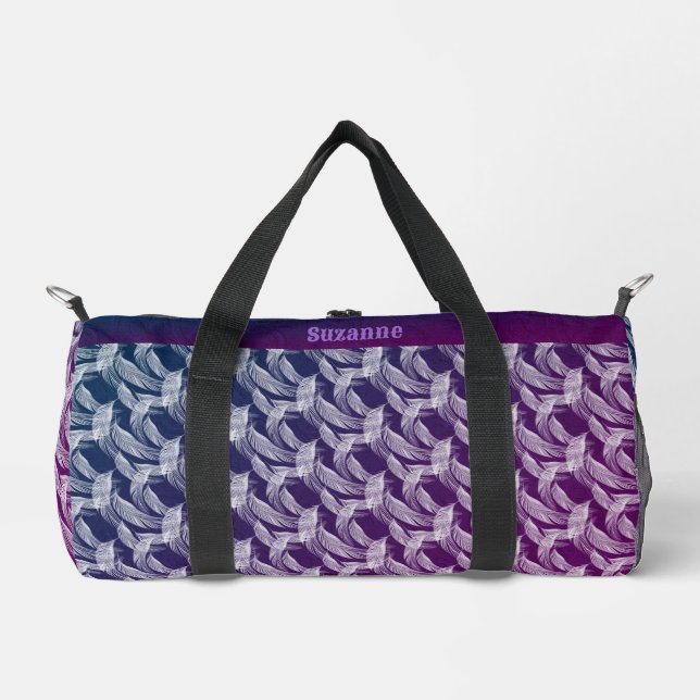 Sac De Sport Plumes blanches flottantes personnalisées (Recto)