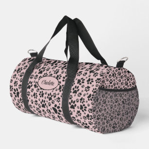 Sac De Sport Poches de chien noir et blanc Pointe Polka sur la