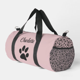 Sac De Sport Poches de chien noir et blanc Pointe Polka sur la 
