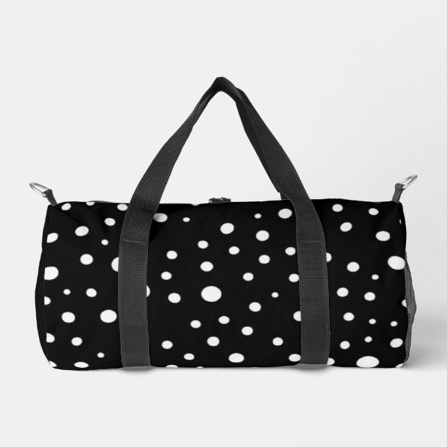 Sac De Sport Points blancs sur fond noir petit (Recto)