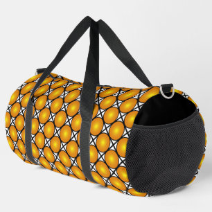 Sac De Sport Points dorés lumineux Motif de réseau noir et blan