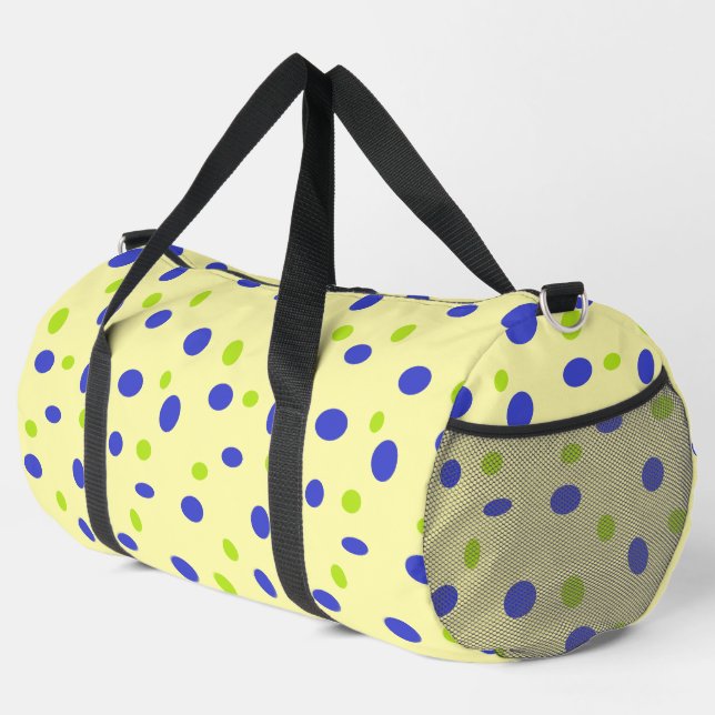 Sac De Sport Points verts et bleus sur le jaune (Coin droit)