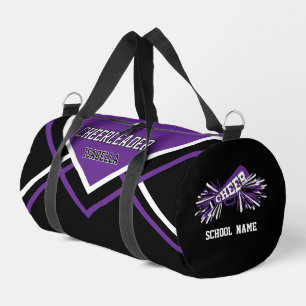 Sac De Sport Pom-Pom Personnalisé Violet, Noir, Blanc