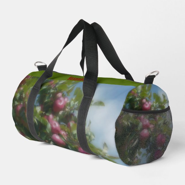 Sac De Sport Pommes Rouges Sur Peinture D'Arbre Personnalisé (Coin droit)