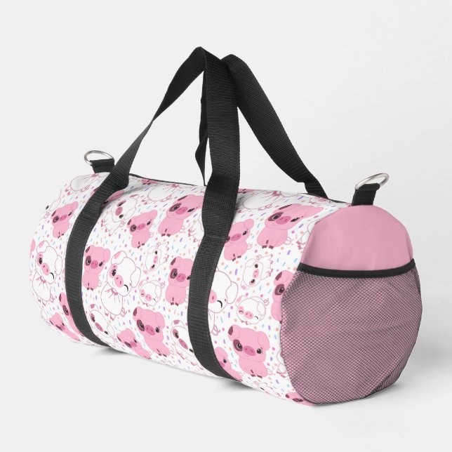 Sac De Sport Porcs en rose et blanc (Coin droit)