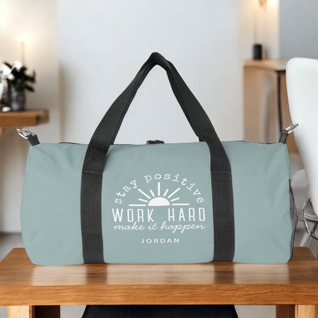 Sac De Sport Positive Motivational Quote with Your Name (Personalize with your name.)