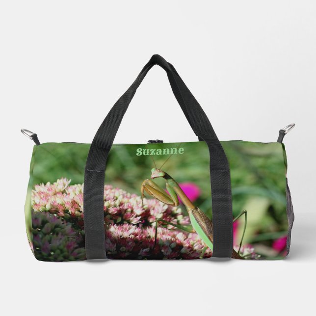 Sac De Sport Prière Mantis Sur Fleur Sedum Personnalisé (Recto)