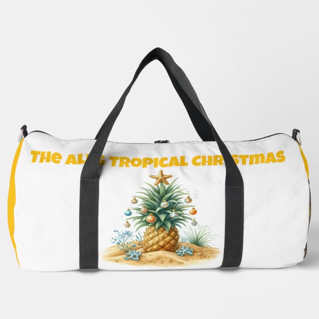 Sac De Sport Print Cut Sew Bag-Personalised Tropical Xmas Bag (Recto)