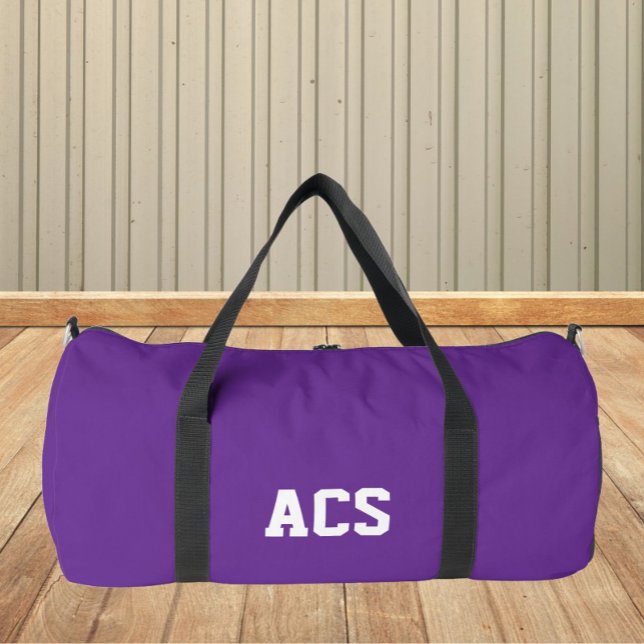 Sac De Sport Purple and White School Colors with Letters (In Situ)