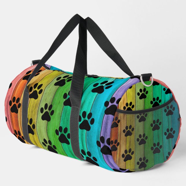 Sac De Sport Rainbow Plank Paw Print Pet Weekender (Coin droit)