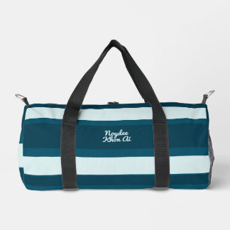 Sac De Sport Rayures asymétriques Lignes horizontales Mer Bleu 