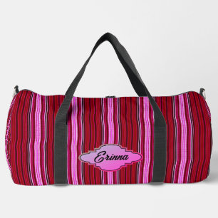 Sac De Sport Rayures roses et bordeaux