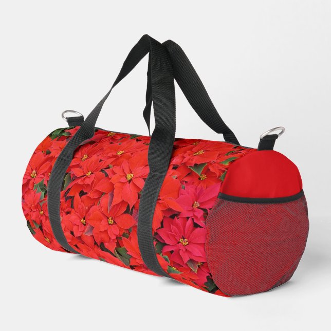 Sac De Sport Red Poinsettias I Christmas Holiday Floral Photo (Coin droit)