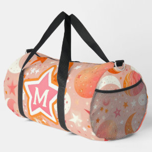 Sac De Sport Rêves célestes Orange et Monogramme rose