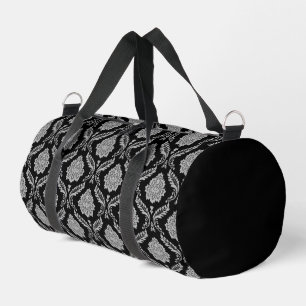 Sac De Sport Rococo Damassé Rpt Motif Gris sur Noir