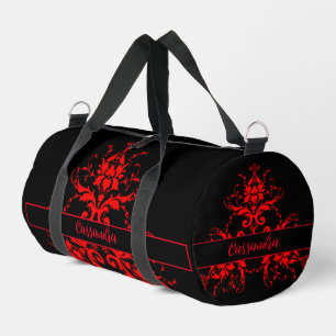 Sac De Sport Romantique, élégant Vintage Damas rouge 