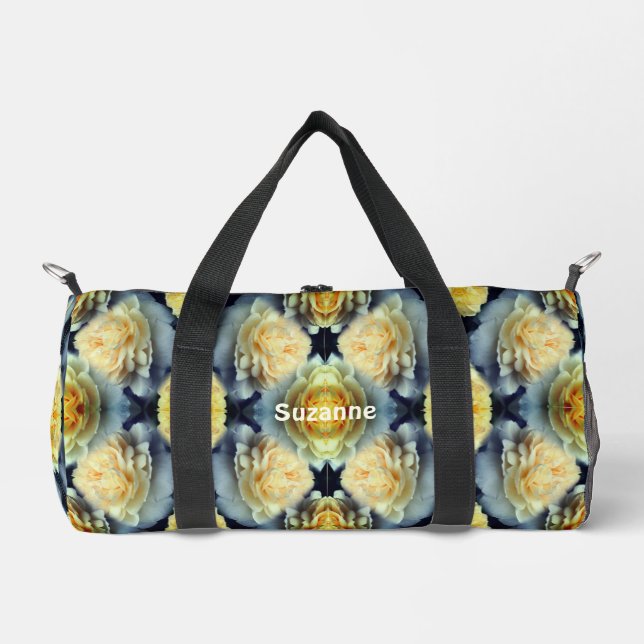 Sac De Sport Roses jaunes Raindrops Floral Abstrait Personnalis (Recto)