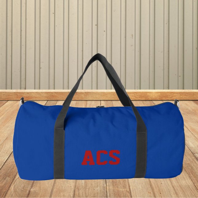 Sac De Sport Royal Blue and Red School Colors with Letters (Créateur téléchargé)