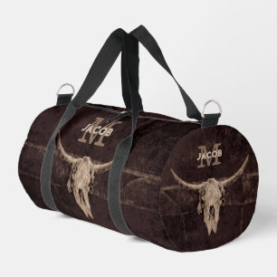 Sac De Sport Russe Ouest Brown Beige Vieux Taureau Monogramme