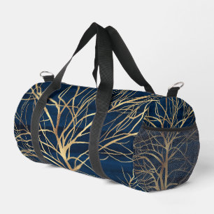 Sac De Sport Silhouette Arbre d'Or moderne Design bleu minimal
