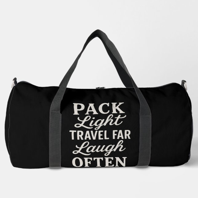 Sac De Sport Sleek Black Bold Typographie Weekend Getaways (Recto)