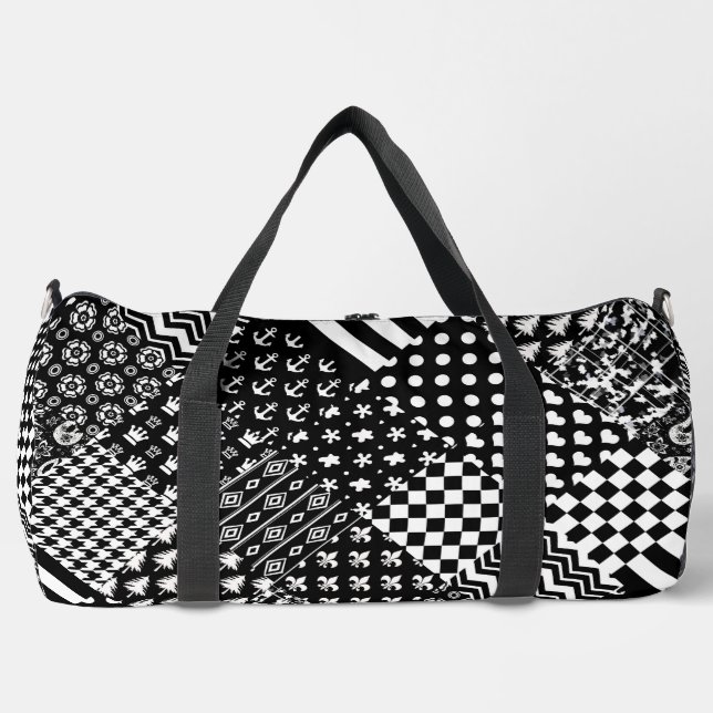 Sac De Sport Style minimaliste Motif mixte noir blanc (Recto)