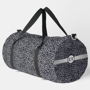 Sac De Sport Stylishly Wild Personnalisé Grey & Black Leopard