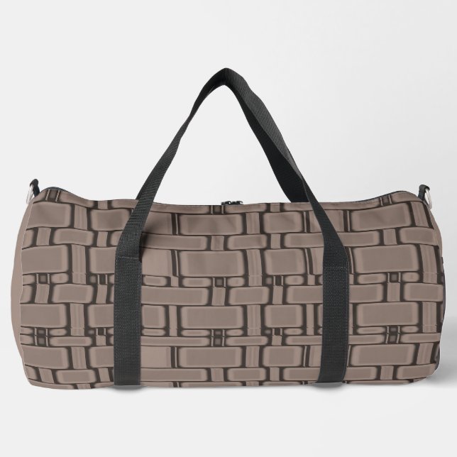 Sac De Sport Taupe neutre Motif rectangle (Recto)