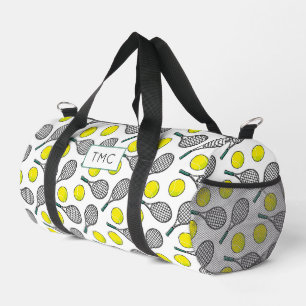 Sac De Sport Tennis Balls Raquettes Motif INITIALES Sports Amus
