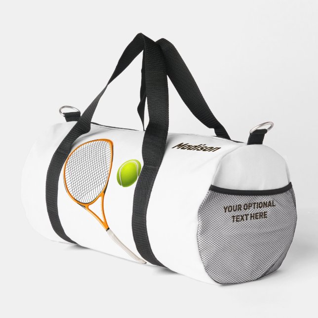Sac De Sport Tennis de nom et de texte personnalisés (Coin droit)