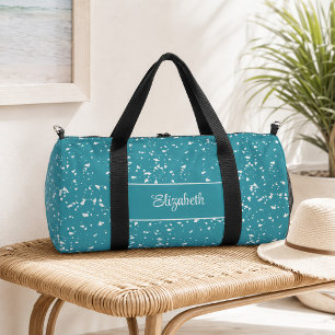 Sac De Sport Terrazzo Turquoise Nom Personnalisé