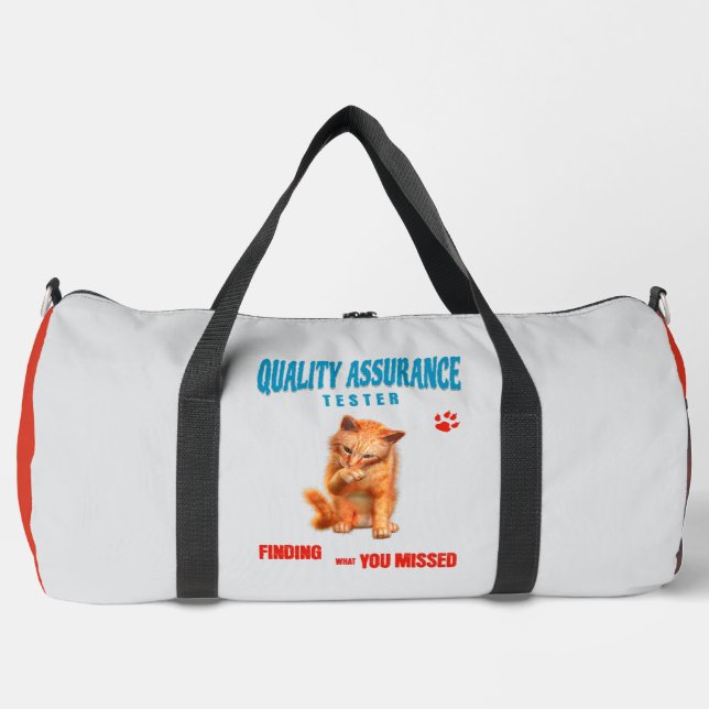 Sac De Sport Testeur QA Humour de chat (Recto)