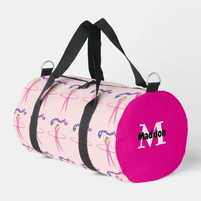 Sac De Sport Texte de gymnastique Hula rose hooping fille Monog (Coin gauche)