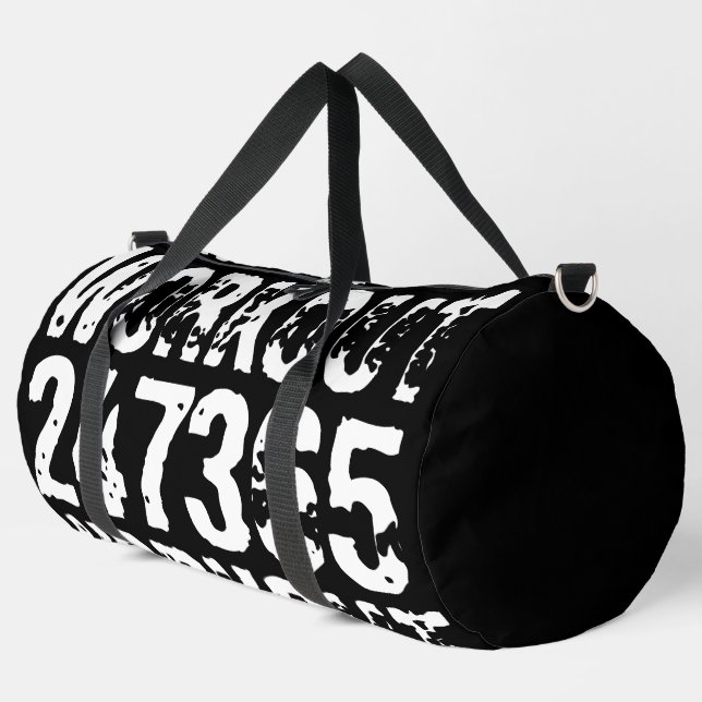 Sac De Sport Texte usé et rayé Workout 247365 blanc (Coin gauche)