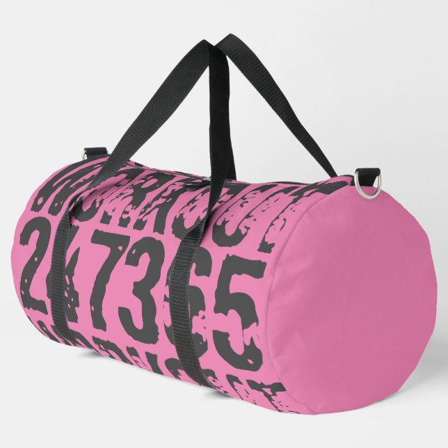 Sac De Sport Texte usé et rayé Workout 247365 rose (Coin gauche)