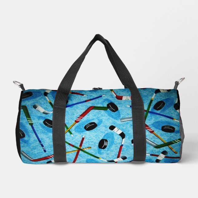 Sac De Sport Thème de hockey sur glace bleu (Recto)