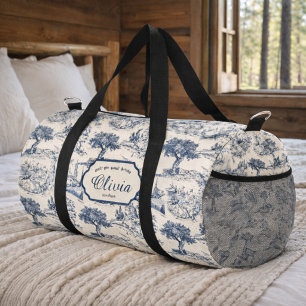 Sac De Sport Toile de Jouy Française Vintage Personnalisée