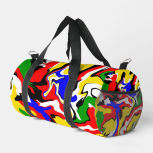 Sac De Sport Tourbillons rouges, jaunes, noirs, bleus et verts
