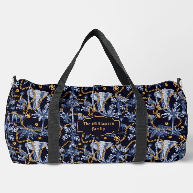Sac De Sport Tropical Jungle Animaux Gold Chains de luxe Voyage (Recto)