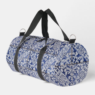 Sac De Sport Tuiles portugaises - Azulejo Floral bleu et blanc